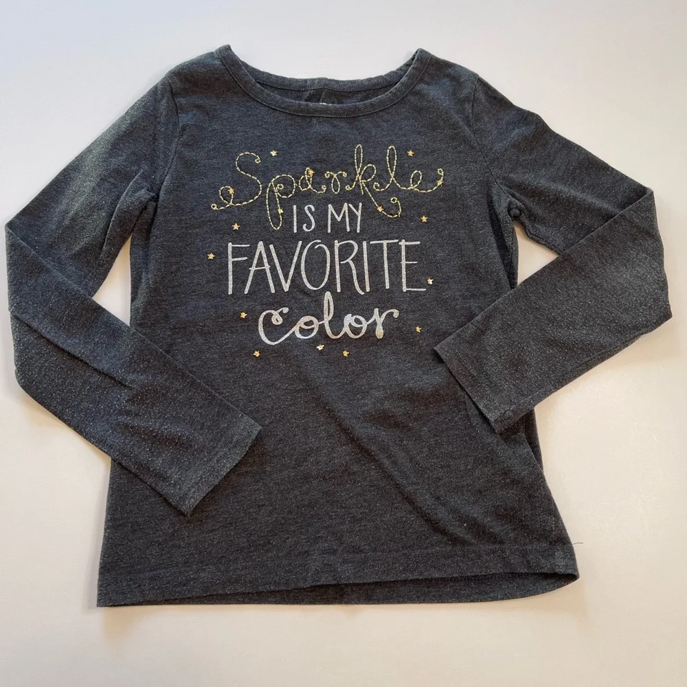 GapKids Pink Jogger & Cherokee Gray Sparkle Long Sleeve Top Girls Size Medium